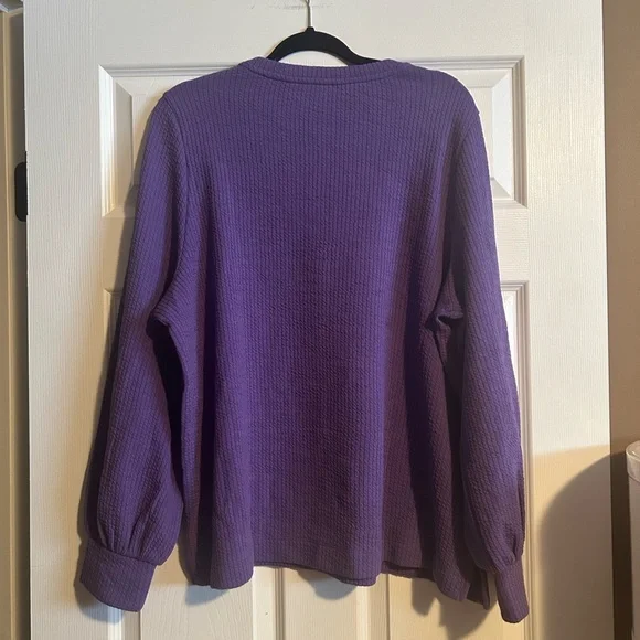 Reitmans Purple Ribbed Knit Top - Picture 3 of 3